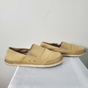 CROCS Cabo Tan Canvas Slip-On Loafers